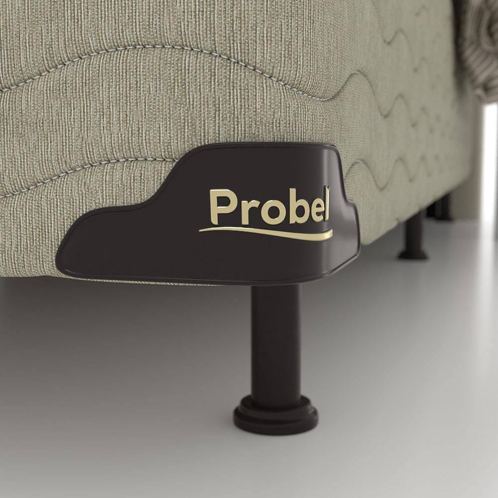 Base Box King Size Probel Fort Comfort com Revestimento em Tecido Jacquard 38x193x203cm - Bege - 2