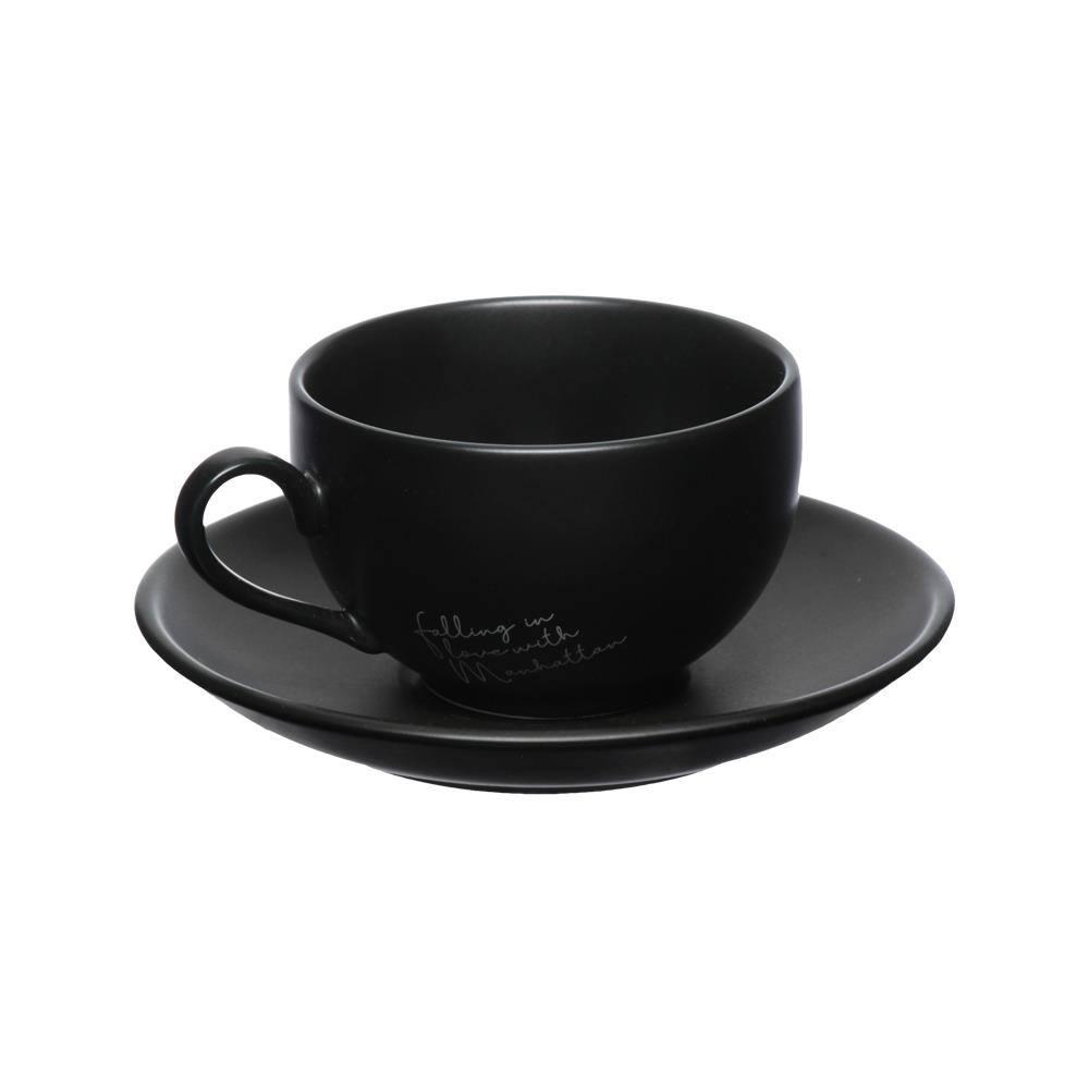 Jogo de Xícaras para Chá Hauskraft Manhattan em Porcelana 160 ml Preta – 6 Peças - 2