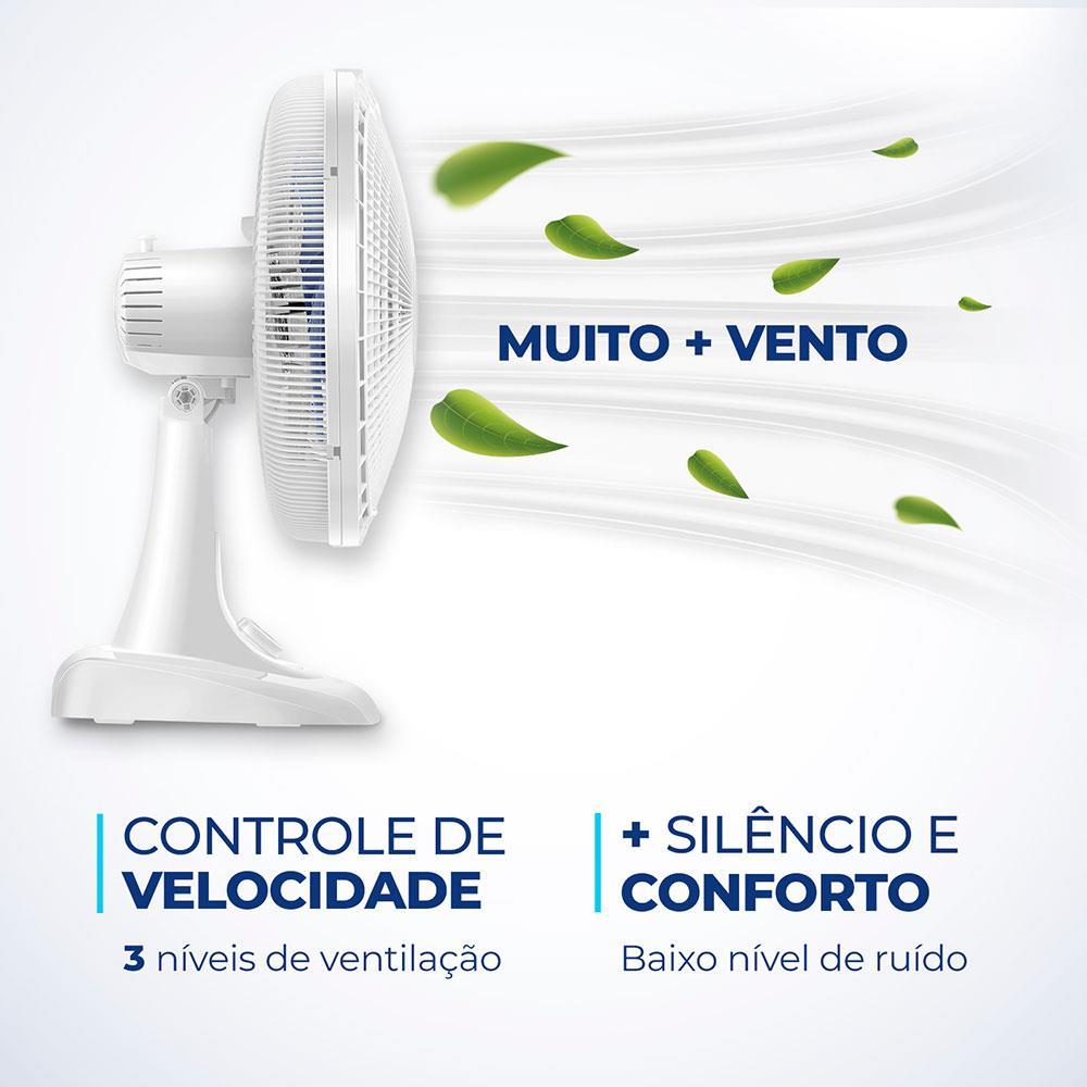 Ventilador de Mesa 40cm Mondial Super Power VSP40 W 6 Pás 3 Velocidades Branco - 3