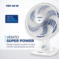 Ventilador de Mesa 40cm Mondial Super Power VSP40 W 6 Pás 3 Velocidades Branco - 2