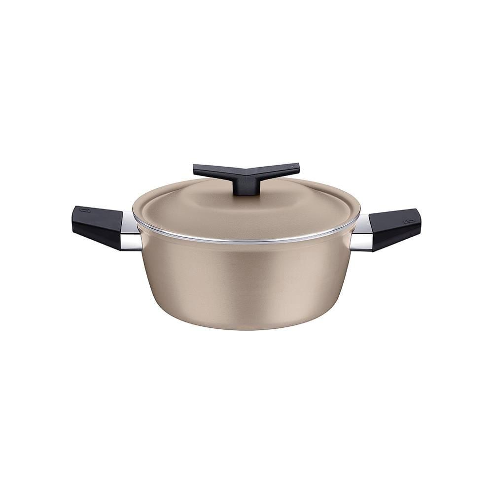 Jogo de Panelas 5 Peças Tramontina Spezia Induction em Alumínio com Revestimento Antiaderente Starflon Excellent - Areia - 5