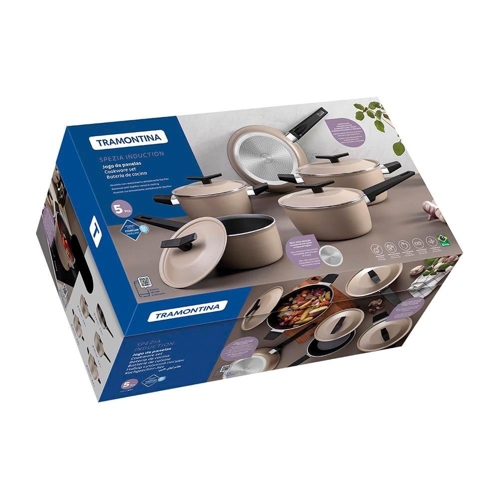 Jogo de Panelas 5 Peças Tramontina Spezia Induction em Alumínio com Revestimento Antiaderente Starflon Excellent - Areia - 7