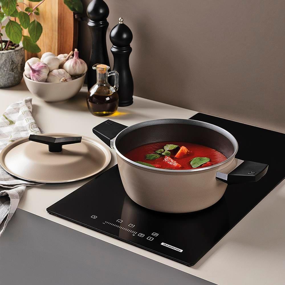 Jogo de Panelas 5 Peças Tramontina Spezia Induction em Alumínio com Revestimento Antiaderente Starflon Excellent - Areia - 9