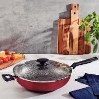 Frigideira Wok Tramontina Loreto em Alumínio com Revestimento Antiaderente Starflon Max Vermelha - 28 cm - 2