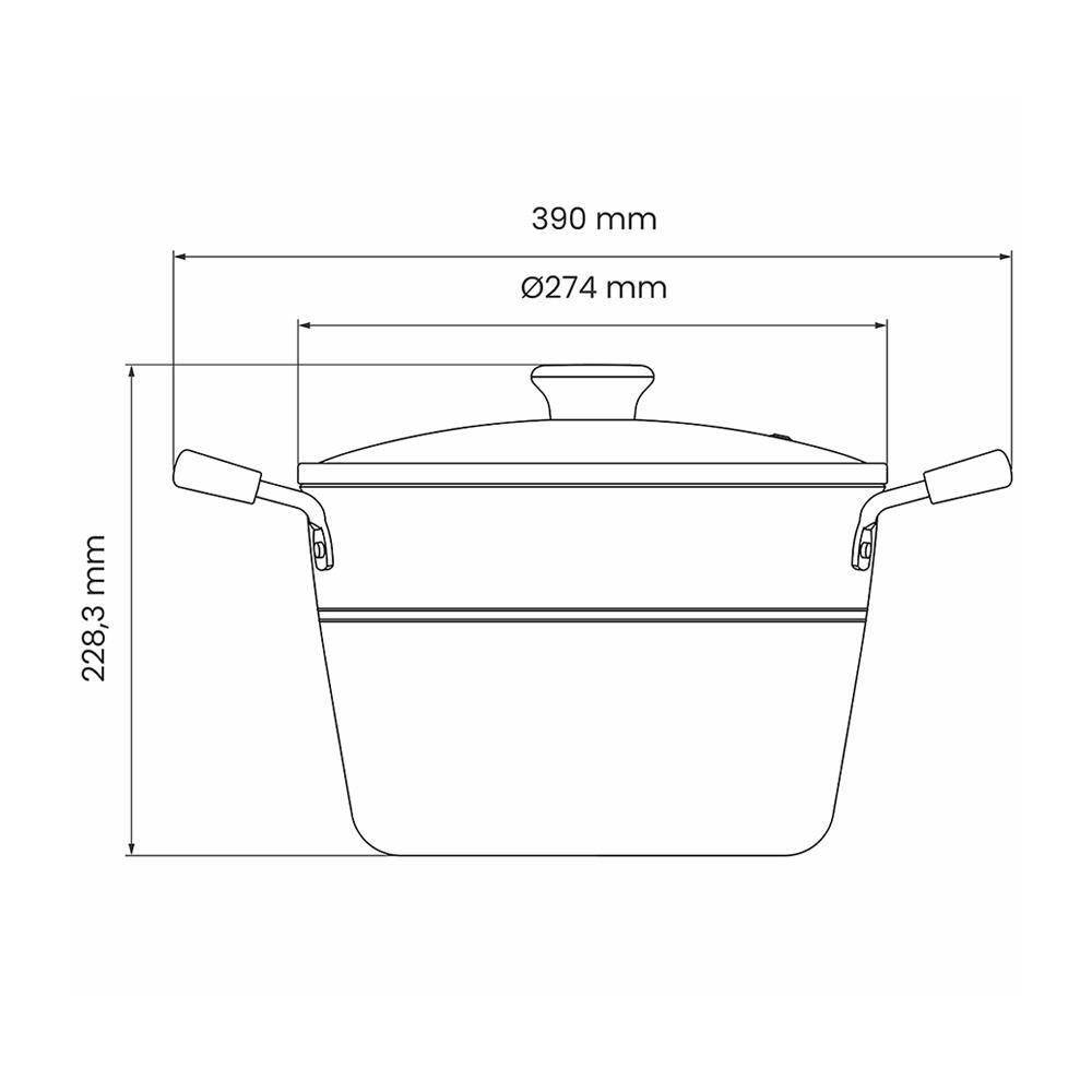 Caldeirão Tramontina Sicília em Alumínio com Revestimento Interno e Externo em Antiaderente Starflon Excellent Avelã com Tampa de Vidro - 24 cm - 4
