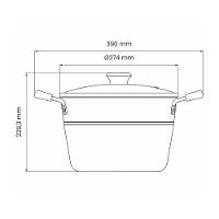 Caldeirão Tramontina Sicília em Alumínio com Revestimento Interno e Externo em Antiaderente Starflon Excellent Avelã com Tampa de Vidro - 24 cm - 4