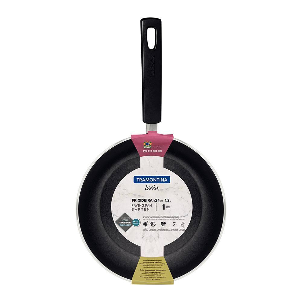 Frigideira Tramontina Sicília em Alumínio com Revestimento Interno e Externo Antiaderente Starflon Excellent 24cm - Vermelha - 3