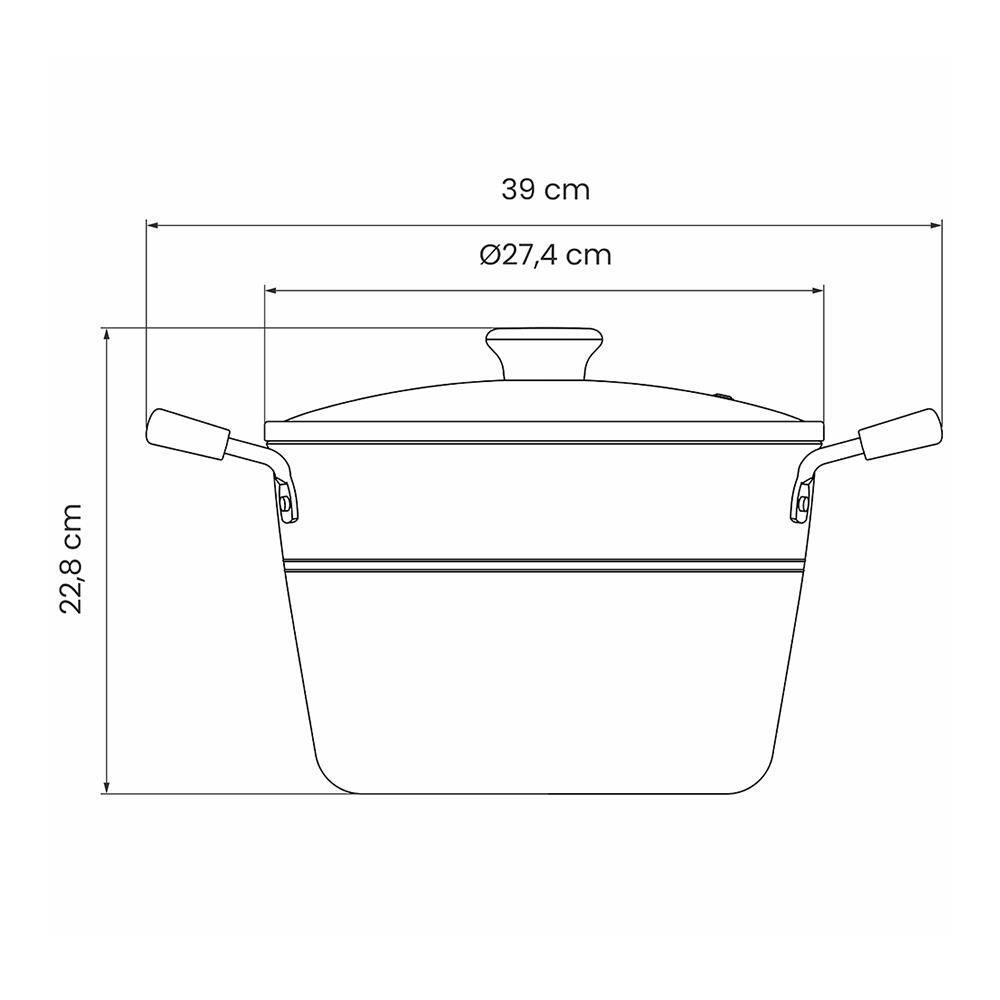 Caldeirão Tramontina Sicília em Alumínio com Revestimento Interno e Externo Antiaderente Starflon Excellent 26cm – Vermelho - 3