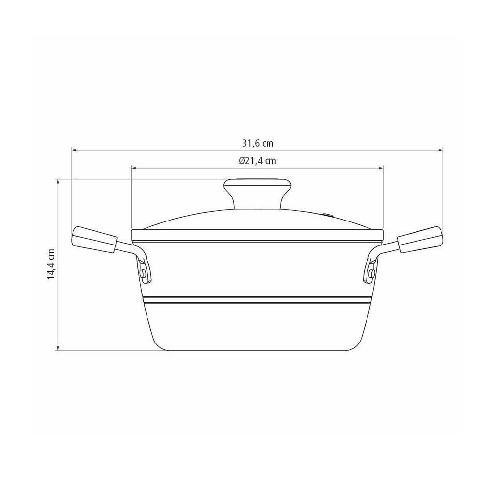 Caçarola Tramontina Sicília em Alumínio com Revestimento Interno e Externo Antiaderente Starflon Excellent 20cm - Vermelha - 4