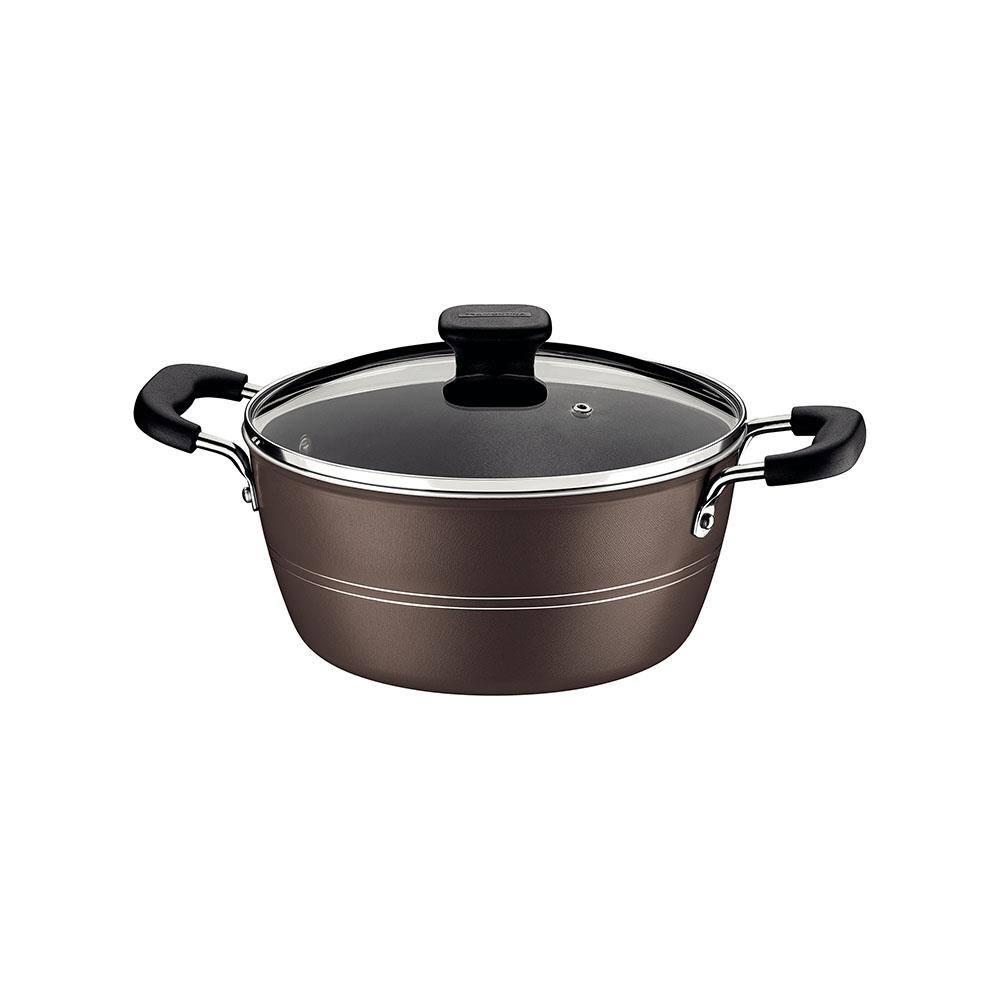 Caçarola Tramontina Sicília em Alumínio com Revestimento Interno e Externo Antiaderente Starflon Excellent 24cm - Avelã - 1