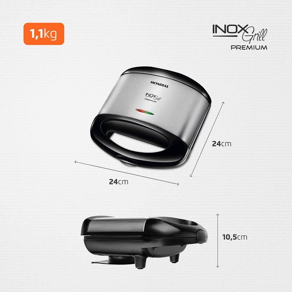 Sanduicheira Mondial Grill S-07 - Preto/Inox - 6
