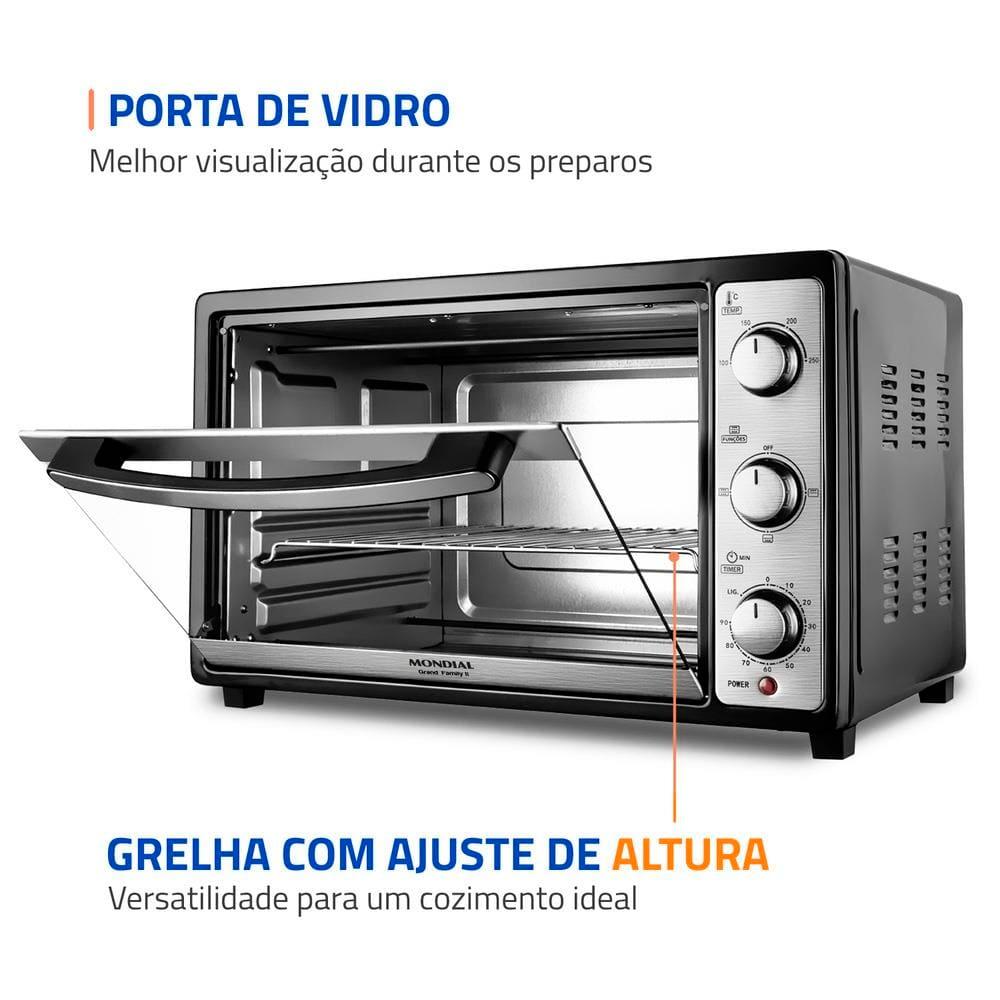 Forno Elétrico Mondial Line Grand Family II FRN-52 com 52 Litros – Preto - 7
