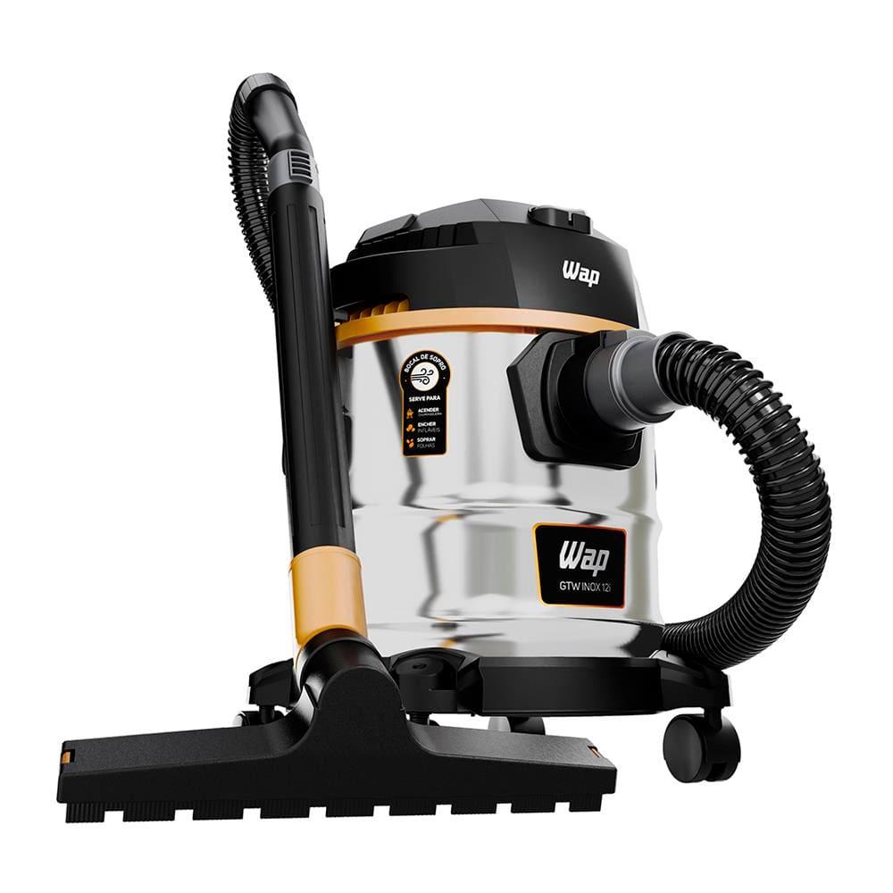 Aspirador de Pó e Água Wap GTW 1600W 12L com Função Sopra Folhas – Inox/Preto/Amarelo - 1