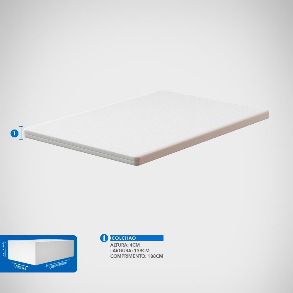 Colchonete de Casal Probel Guarda Costas Espuma D20 4x138x188cm - Preto - 2