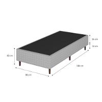 Base Cama Box Solteiro Umaflex Loreto A26 Cinza - 4