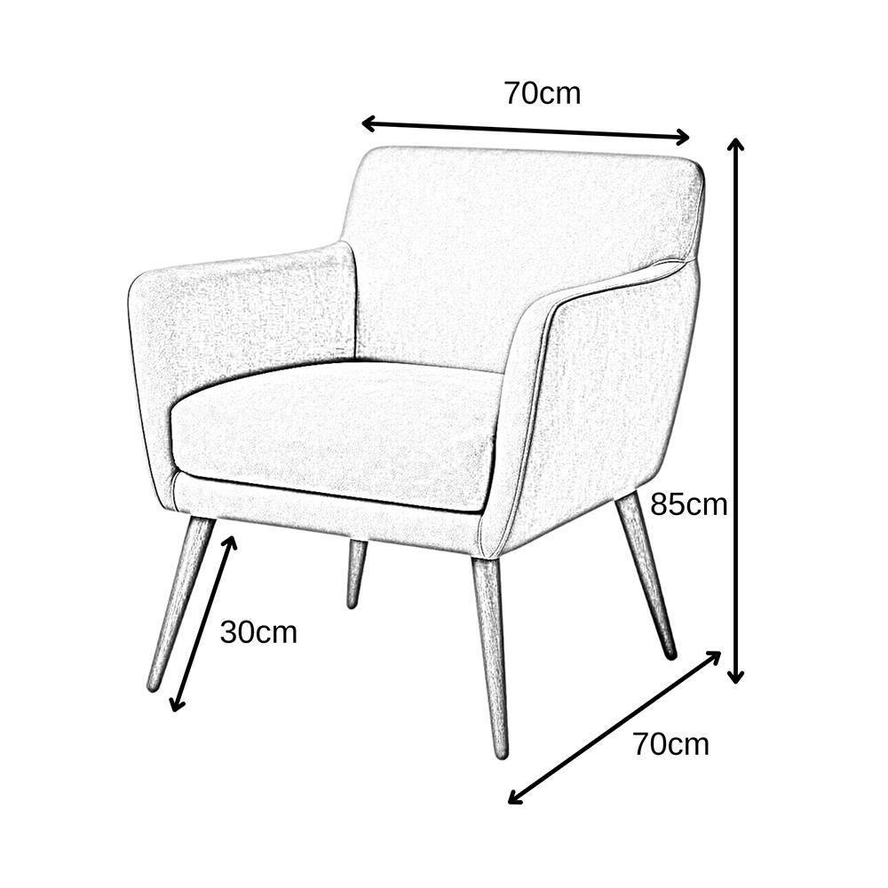Poltrona Conlflex Bélgica com Apoio de Braço Revestida em Tecido Linho - 5