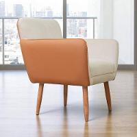 Poltrona Conlflex Bélgica com Apoio de Braço Revestida em Tecido Linho - 1