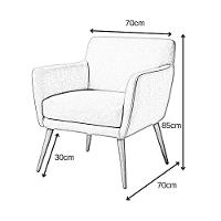 Poltrona Conlflex Bélgica com Apoio de Braço Revestida em Tecido Linho - 5