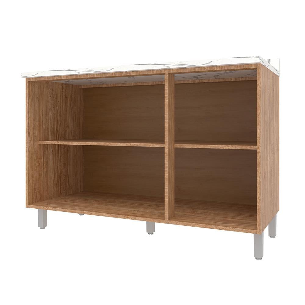 Balcão Triplo Bartira Amazonita com 3 Portas, 1 Prateleira e 120cm de largura - Damasco - 5