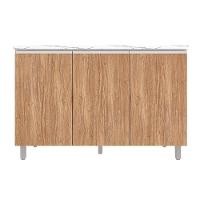 Balcão Triplo Bartira Amazonita com 3 Portas, 1 Prateleira e 120cm de largura - Damasco - 2