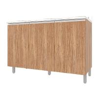 Balcão Triplo Bartira Amazonita com 3 Portas, 1 Prateleira e 120cm de largura - Damasco - 3