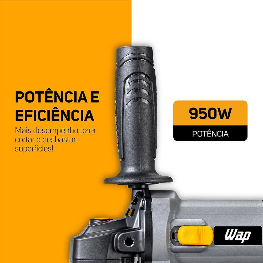 Esmerilhadeira Angular 5" Wap WF ES01 950W - Cinza/Amarelo - 9
