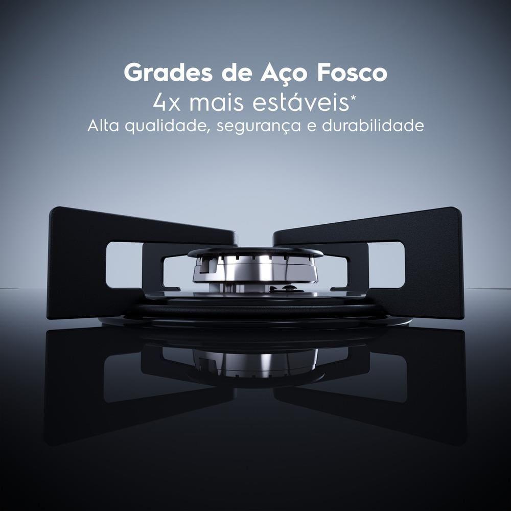 Cooktop 5 Bocas Electrolux KE5GR Efficient Mesa de Vidro Grade de Aço Fosco Bivolt - 3