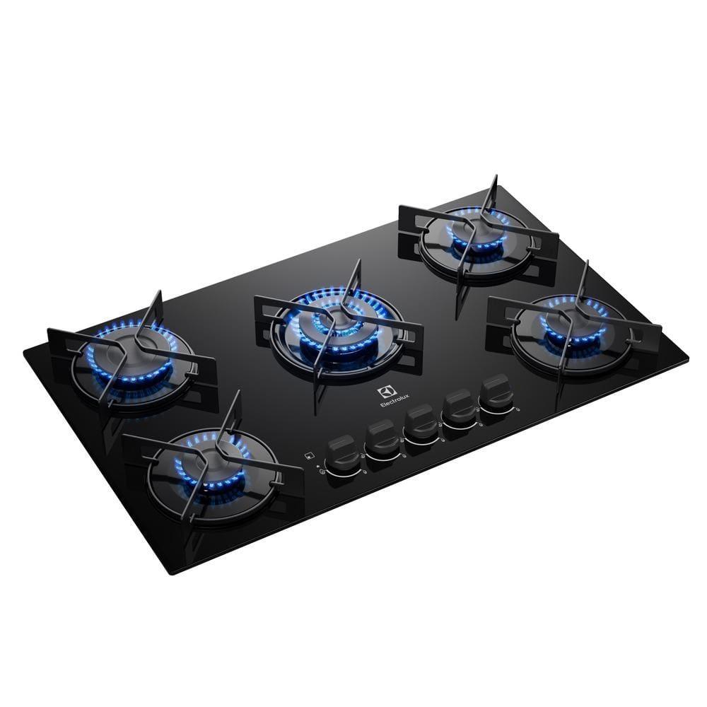 Cooktop 5 Bocas Electrolux KE5GT Chama Tripla Mesa de Vidro Grade de Aço Fosco Bivolt - 2