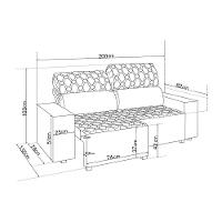 Sofá 3 Lugares Viero Venetto Retrátil Reclinável 2 Metros Veludo - 3