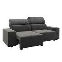 Sofá 3 Lugares Viero Venetto Retrátil Reclinável 2 Metros Veludo - 2