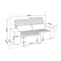 Sofá 3 Lugares Viero Venetto Retrátil Reclinável 2 Metros Veludo - 3