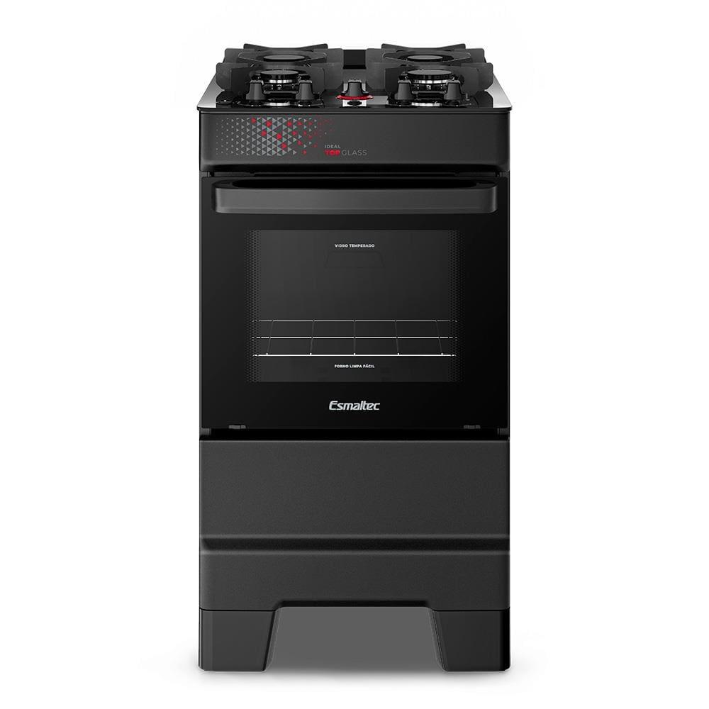 Fogão Esmaltec IDEAL Top Glass T4VAP Preto 4 Bocas com Mesa de Vidro e Acendimento Automático Forno 50L – Bivolt - 2