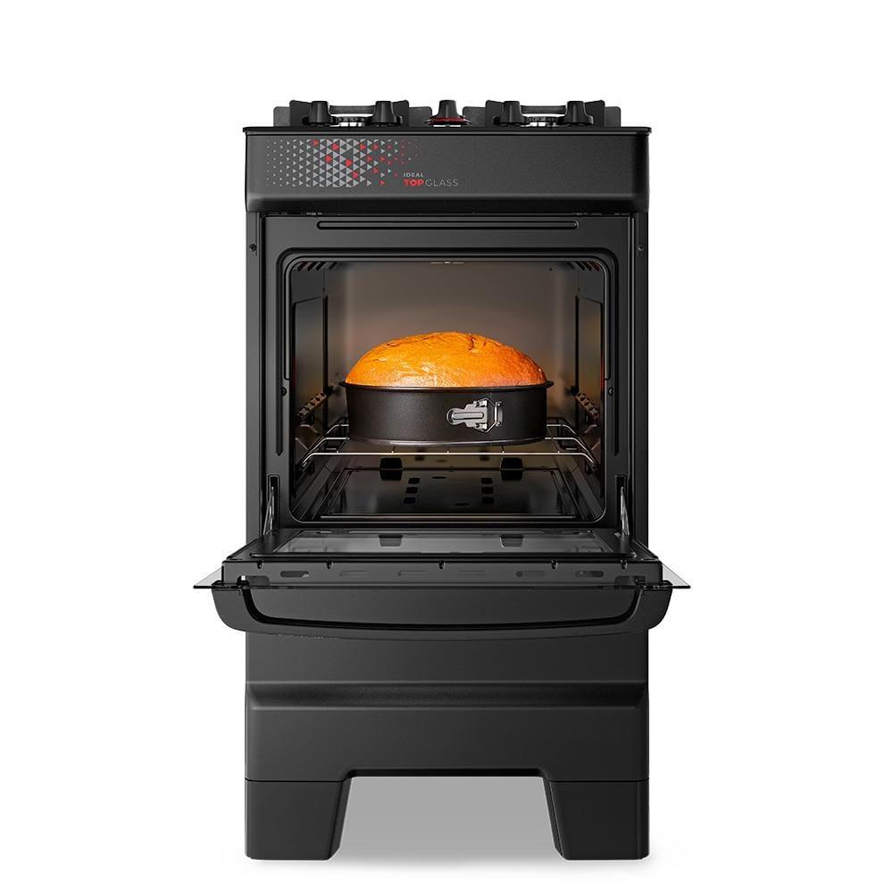 Fogão Esmaltec IDEAL Top Glass T4VAP Preto 4 Bocas com Mesa de Vidro e Acendimento Automático Forno 50L – Bivolt - 4