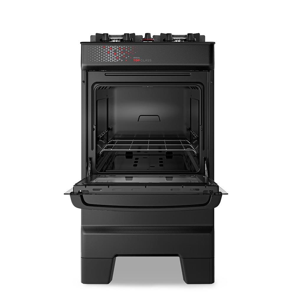 Fogão Esmaltec IDEAL Top Glass T4VAP Preto 4 Bocas com Mesa de Vidro e Acendimento Automático Forno 50L – Bivolt - 5