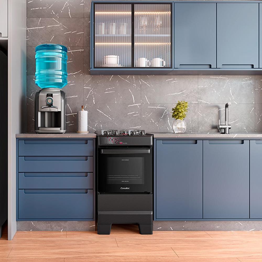 Fogão Esmaltec IDEAL Top Glass T4VAP Preto 4 Bocas com Mesa de Vidro e Acendimento Automático Forno 50L – Bivolt - 7