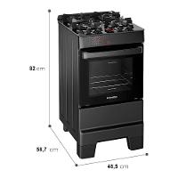 Fogão Esmaltec IDEAL Top Glass T4VAP Preto 4 Bocas com Mesa de Vidro e Acendimento Automático Forno 50L – Bivolt - 8