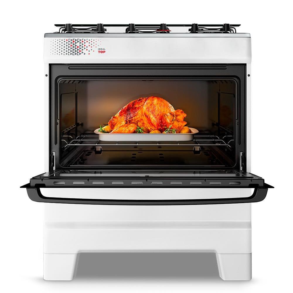 Fogão Esmaltec IDEAL Top T5IAB Branco 5 Bocas com Mesa de Inox e Acendimento Automático Forno 50L – Bivolt - 4