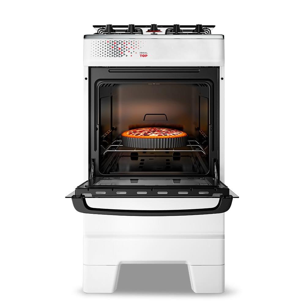 Fogão Esmaltec IDEAL Top T4IAB Branco 4 Bocas com Mesa de Inox e Acendimento Automático Forno 50L – Bivolt - 6