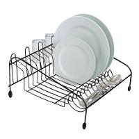 Escorredor de Louças para 12 Pratos Utimil em Aço Cromado - Preto - 1