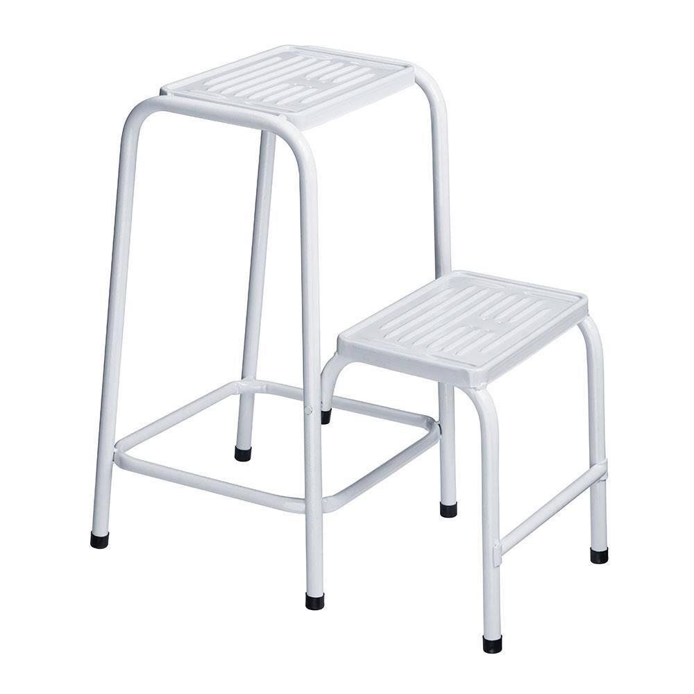 Banqueta Escada Utimil 2 Degraus - Branca - 1