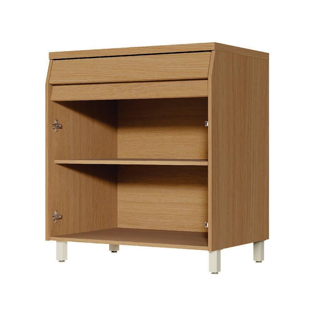 Balcão Nesher Simone Mendes com 2 Portas, 1 Gaveta e 1 Prateleira - 80cm de largura - Carvalho/Greige - 2