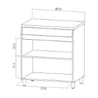 Balcão Nesher Simone Mendes com 2 Portas, 1 Gaveta e 1 Prateleira - 80cm de largura - Carvalho/Greige - 3