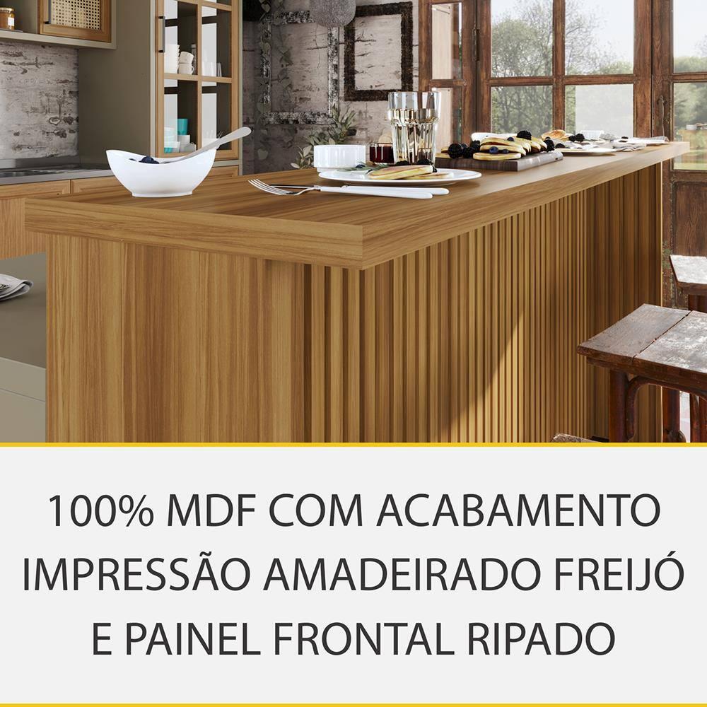 Painel de Ilha Nesher em MDF 15mm - 200cm de largura – Freijó - 2