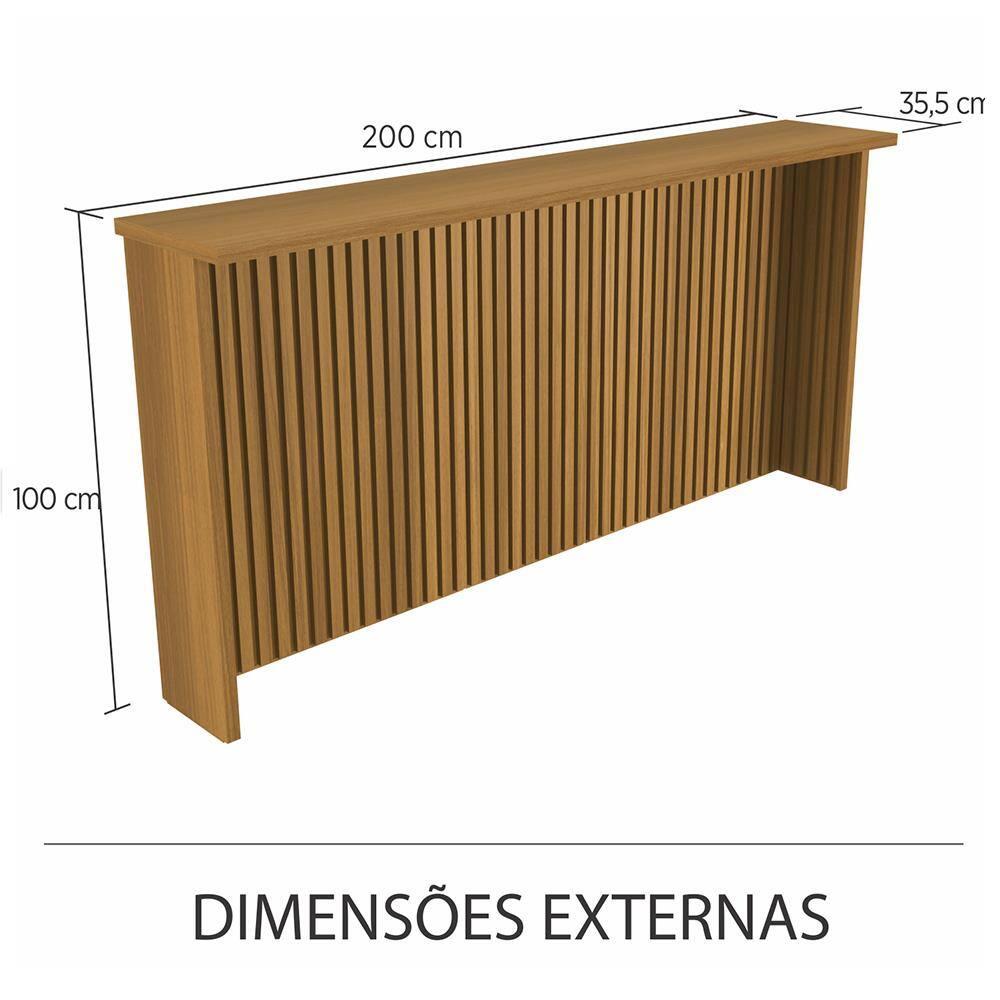 Painel de Ilha Nesher em MDF 15mm - 200cm de largura – Freijó - 3