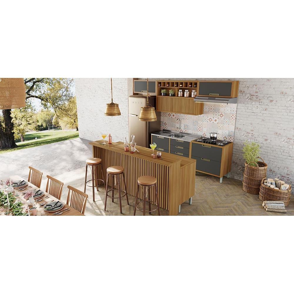 Painel de Ilha Nesher em MDF 15mm - 200cm de largura – Freijó - 8