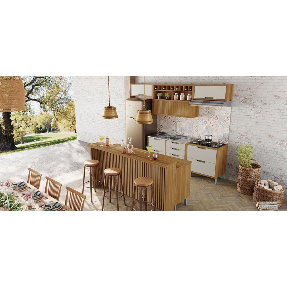 Painel de Ilha Nesher em MDF 15mm - 200cm de largura – Freijó - 9