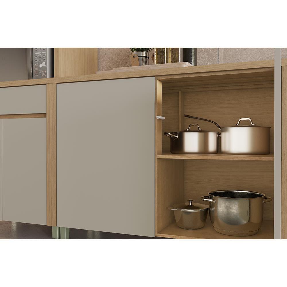 Balcão Nesher Condessa com 2 Portas, 1 Gaveta e 1 Prateleira - 80cm de largura - Carvalho/Greige - 5