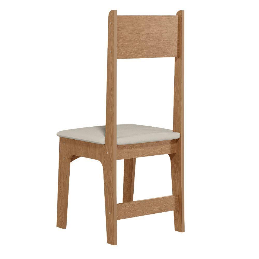 Conjunto de Mesa Sonetto Delta 110cm Tampo Mel Arredondado 4 Cadeiras Assento Revestido em Courino Design Moderno Seguro - 7