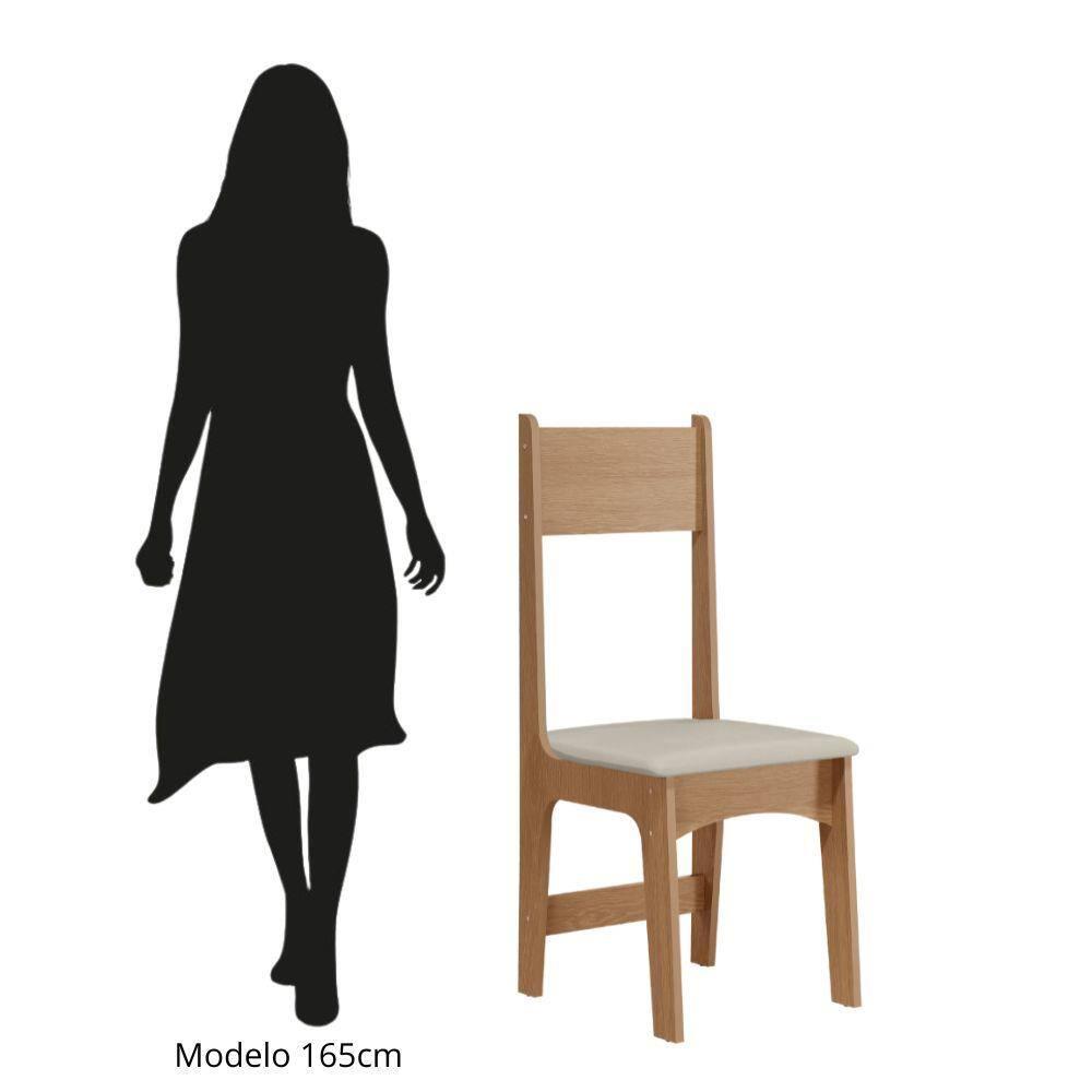 Conjunto de Mesa Sonetto Delta 110cm Tampo Mel Arredondado 4 Cadeiras Assento Revestido em Courino Design Moderno Seguro - 9