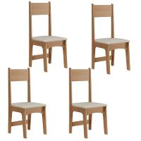 Conjunto de Mesa Sonetto Delta 110cm Tampo Mel Arredondado 4 Cadeiras Assento Revestido em Courino Design Moderno Seguro - 5